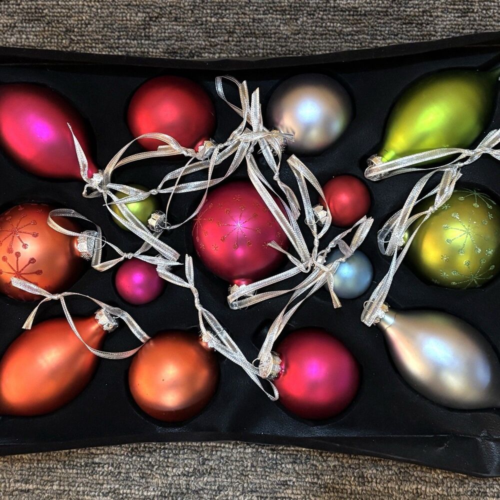 15 Count Glass Ornaments Rich Colors 2008 Be Merry Collection Target